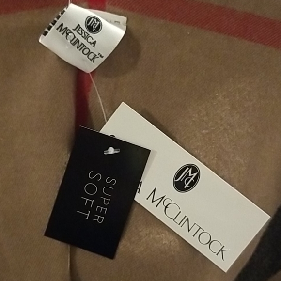 New Jessica McClintock Plaid Woven Ruana - Picture 7 of 7